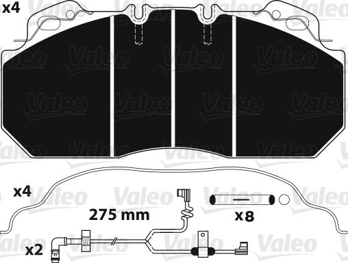 Valeo 882218 - Комплект спирачно феродо, дискови спирачки vvparts.bg