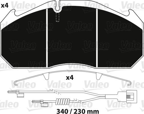 Valeo 882213 - Комплект спирачно феродо, дискови спирачки vvparts.bg