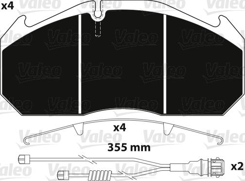 Valeo 882212 - Комплект спирачно феродо, дискови спирачки vvparts.bg