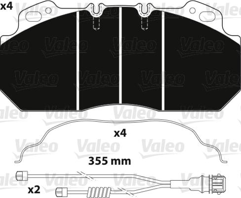 Valeo 882217 - Комплект спирачно феродо, дискови спирачки vvparts.bg