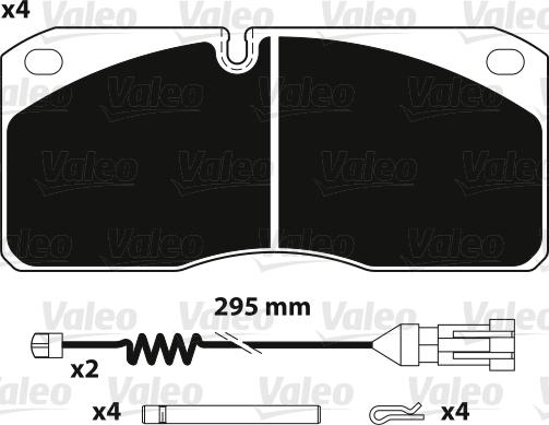 Valeo 882236 - Комплект спирачно феродо, дискови спирачки vvparts.bg