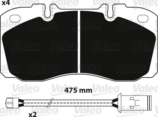 Valeo 882233 - Комплект спирачно феродо, дискови спирачки vvparts.bg
