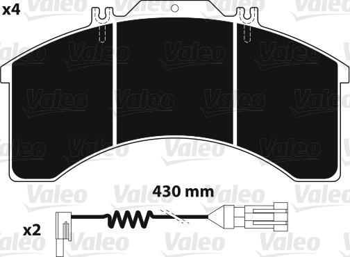 Valeo 882237 - Комплект спирачно феродо, дискови спирачки vvparts.bg