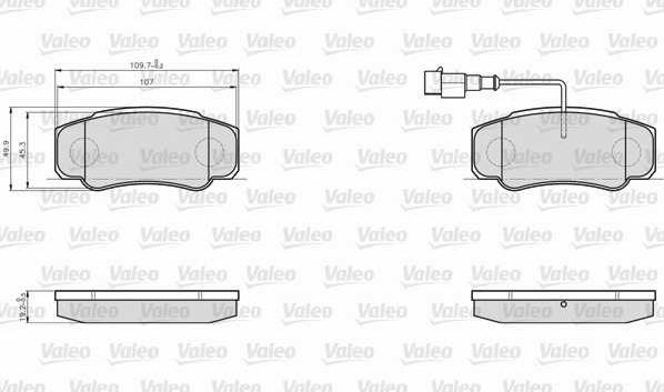 Valeo 873921 - Комплект спирачно феродо, дискови спирачки vvparts.bg