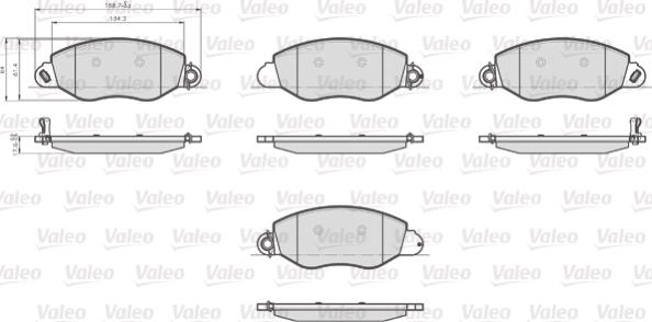 Valeo 873577 - Комплект спирачно феродо, дискови спирачки vvparts.bg