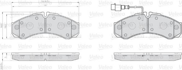 Valeo 873121 - Комплект спирачно феродо, дискови спирачки vvparts.bg