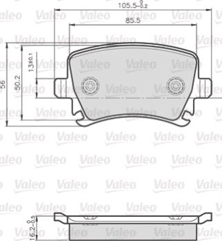 Valeo 872914 - Комплект спирачно феродо, дискови спирачки vvparts.bg