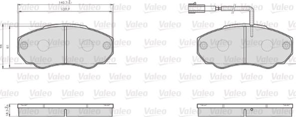 Valeo 872918 - Комплект спирачно феродо, дискови спирачки vvparts.bg