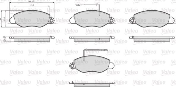 Valeo 872432 - Комплект спирачно феродо, дискови спирачки vvparts.bg