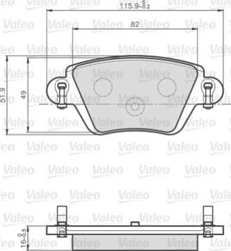Valeo 872557 - Комплект спирачно феродо, дискови спирачки vvparts.bg