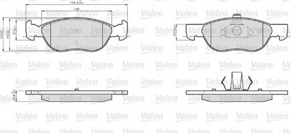 Valeo 872576 - Комплект спирачно феродо, дискови спирачки vvparts.bg