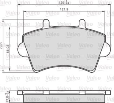 Valeo 872613 - Комплект спирачно феродо, дискови спирачки vvparts.bg