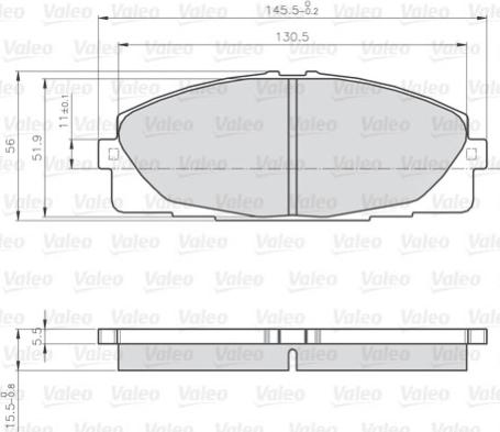 Valeo 872680 - Комплект спирачно феродо, дискови спирачки vvparts.bg