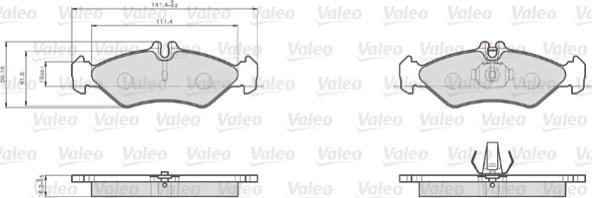 Valeo 872621 - Комплект спирачно феродо, дискови спирачки vvparts.bg