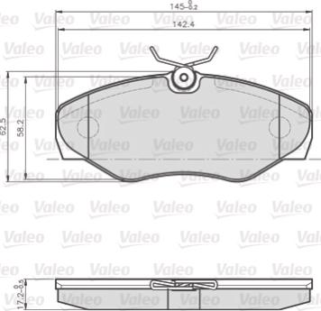 Valeo 872099 - Комплект спирачно феродо, дискови спирачки vvparts.bg