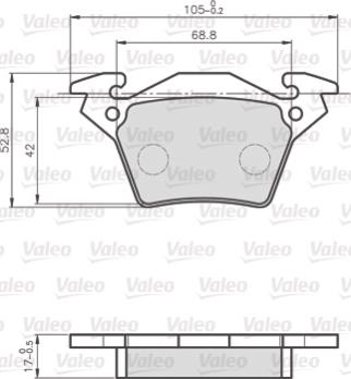 Valeo 872020 - Комплект спирачно феродо, дискови спирачки vvparts.bg