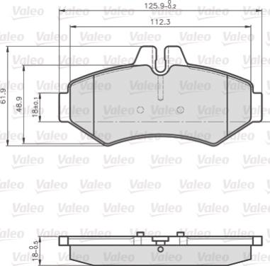 Valeo 872021 - Комплект спирачно феродо, дискови спирачки vvparts.bg