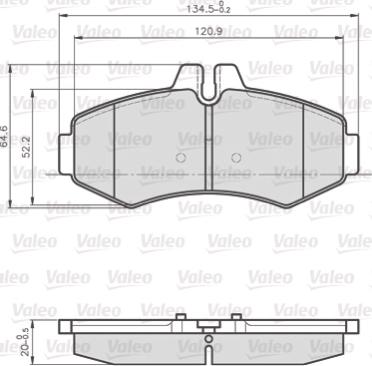 Valeo 872022 - Комплект спирачно феродо, дискови спирачки vvparts.bg