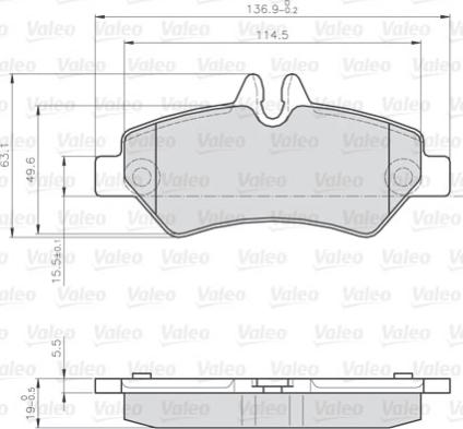 Valeo 872190 - Комплект спирачно феродо, дискови спирачки vvparts.bg