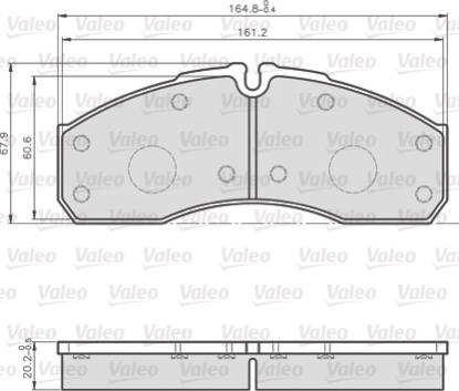 Valeo 872160 - Комплект спирачно феродо, дискови спирачки vvparts.bg