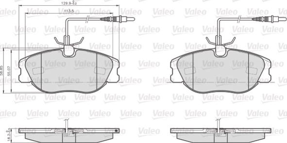 Valeo 872801 - Комплект спирачно феродо, дискови спирачки vvparts.bg