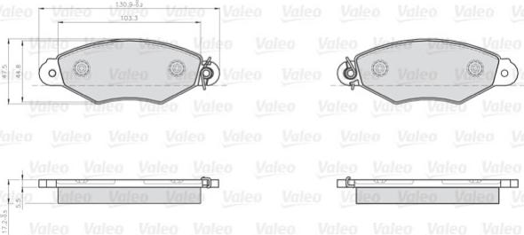 Valeo 872807 - Комплект спирачно феродо, дискови спирачки vvparts.bg