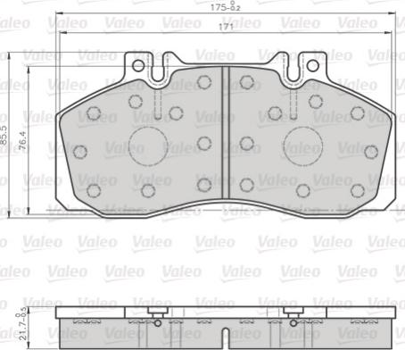 Valeo 872835 - Комплект спирачно феродо, дискови спирачки vvparts.bg