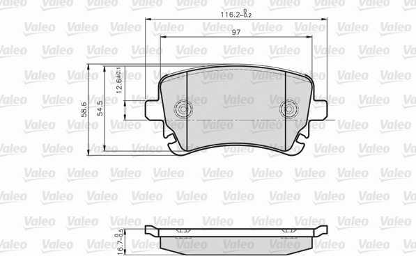 Valeo 872326 - Комплект спирачно феродо, дискови спирачки vvparts.bg