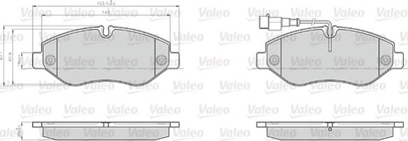 Valeo 872230 - Комплект спирачно феродо, дискови спирачки vvparts.bg