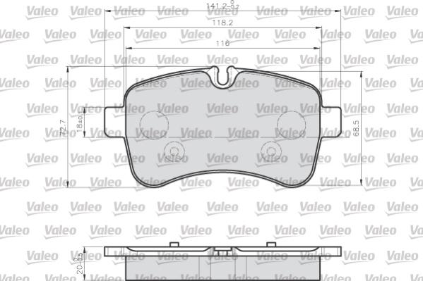 Valeo 872232 - Комплект спирачно феродо, дискови спирачки vvparts.bg