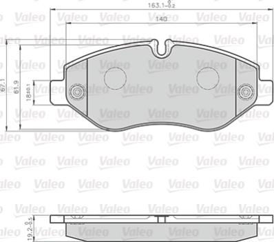 Valeo 872229 - Комплект спирачно феродо, дискови спирачки vvparts.bg