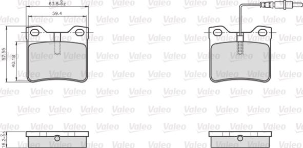 Valeo 872279 - Комплект спирачно феродо, дискови спирачки vvparts.bg