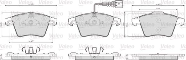 Valeo 872746 - Комплект спирачно феродо, дискови спирачки vvparts.bg