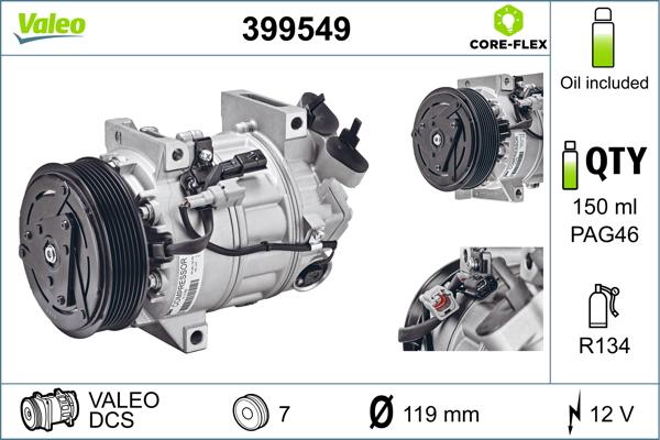 Valeo 399549 - Компресор, климатизация vvparts.bg