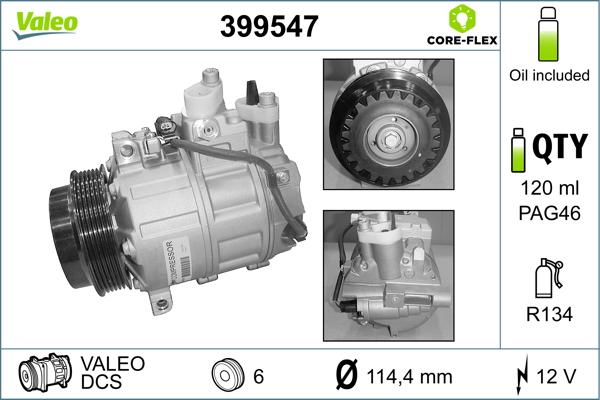 Valeo 399547 - Компресор, климатизация vvparts.bg