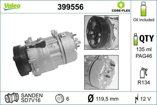 Valeo 399556 - Компресор, климатизация vvparts.bg