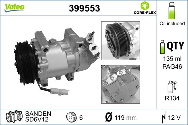 Valeo 399553 - Компресор, климатизация vvparts.bg