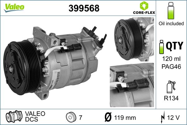 Valeo 399568 - Компресор, климатизация vvparts.bg