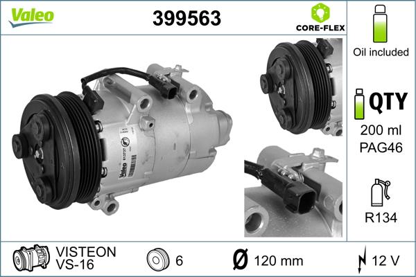 Valeo 399563 - Компресор, климатизация vvparts.bg