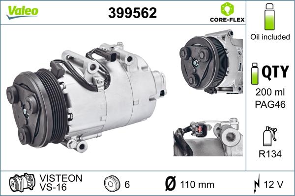 Valeo 399562 - Компресор, климатизация vvparts.bg