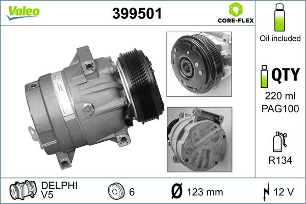 Valeo 399501 - Компресор, климатизация vvparts.bg