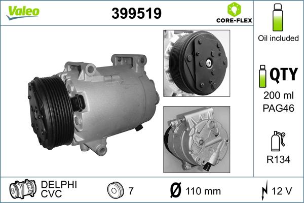 Valeo 399519 - Компресор, климатизация vvparts.bg