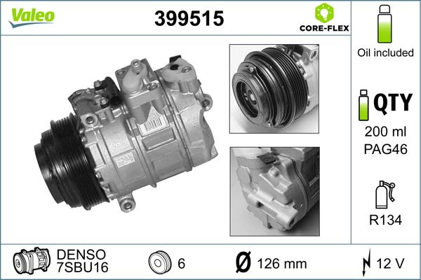 Valeo 399515 - Компресор, климатизация vvparts.bg