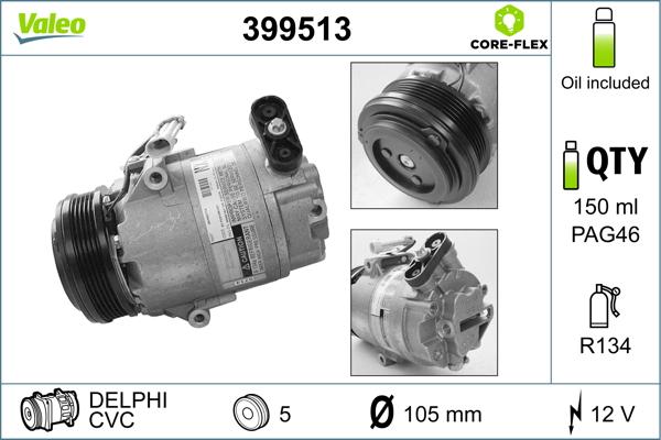 Valeo 399513 - Компресор, климатизация vvparts.bg