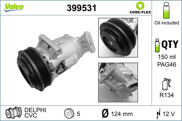 Valeo 399531 - Компресор, климатизация vvparts.bg