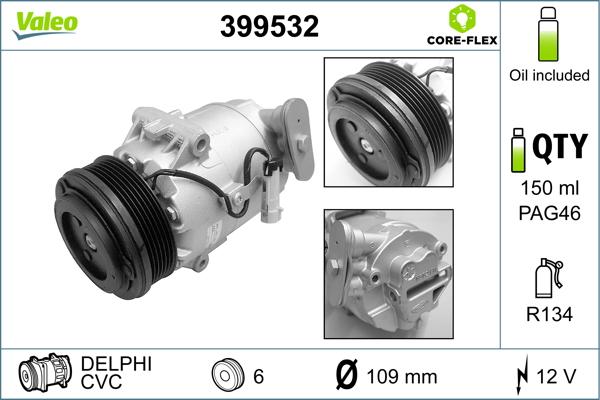 Valeo 399532 - Компресор, климатизация vvparts.bg