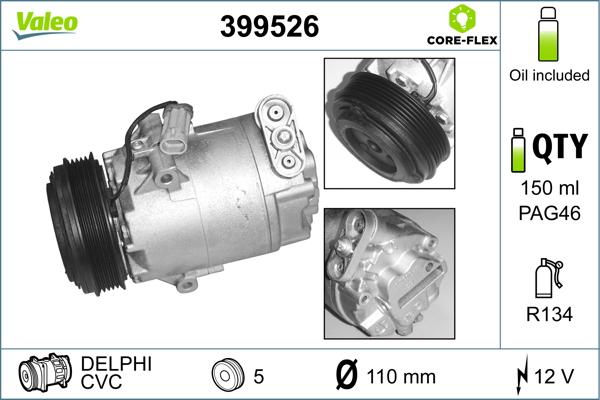 Valeo 399526 - Компресор, климатизация vvparts.bg