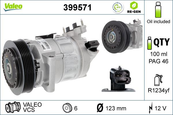 Valeo 399571 - Компресор, климатизация vvparts.bg