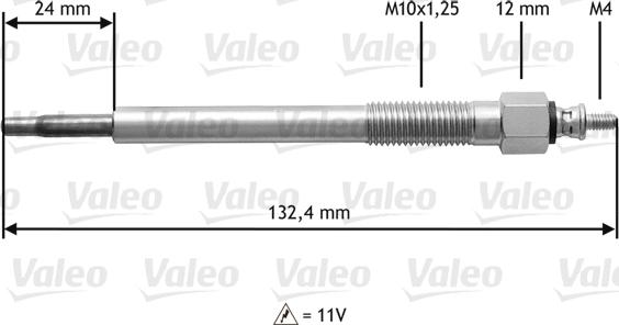 Valeo 345 163 - Подгревна свещ vvparts.bg