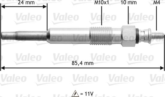 Valeo 345105 - Подгревна свещ vvparts.bg